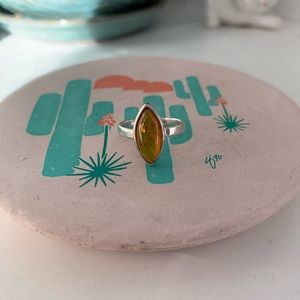Silver Amber ring